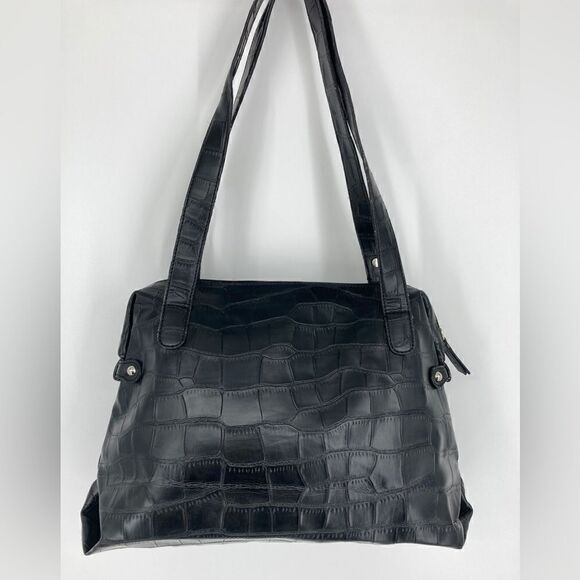 Luca Ferri Black Snake Print Shoulderbag - Picture 2 of 13